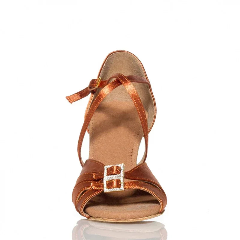 Professional Latin Dancer Diamond Buckle High-end Dance High Heels - DanaFashionstore