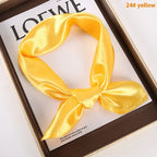 Solid Color Square Scarf Artificial Silk Small Square Towel - DanaFashionstore