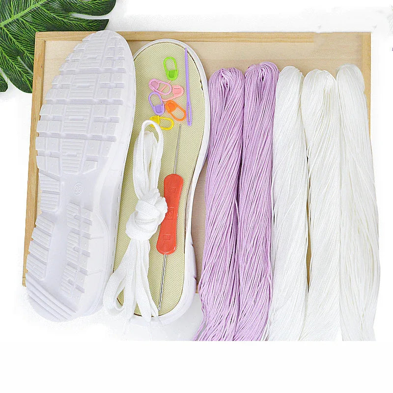 Hand Woven Sandals Hollow Crochet Breathable Shoe Material Pack - DanaFashionstore