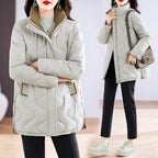 Mid-Length Loose Simple Cotton-Padded Coat 2026 - Minimalist Winter Jacket - DanaFashionstore