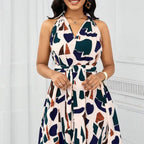 Casual Summer Vacation Dress Women 2026 - High Waist Flared Dress - DanaFashionstore