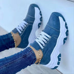 Round Head Thick Bottom Low-top Casual Shoes For Women Plus Size Lace Up Pumps - DanaFashionstore