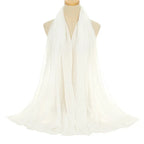 Pleated Viscose Yarn Monochrome Scarf Natural Wrinkled Cotton And Linen Burrs - DanaFashionstore