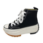 Large Size Women's High-top Canvas Shoes New Korean Style Sports Casual Shoes Versatile Platform Round Toe White Shoes - DanaFashionstore