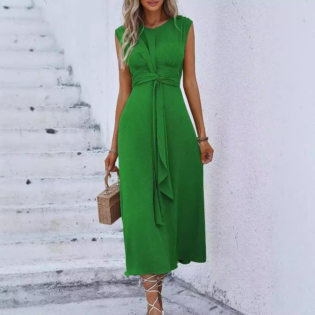 Solid Color Waist-Tight Tied Dress Women 2026 - Bodycon Wrap Dress - DanaFashionstore
