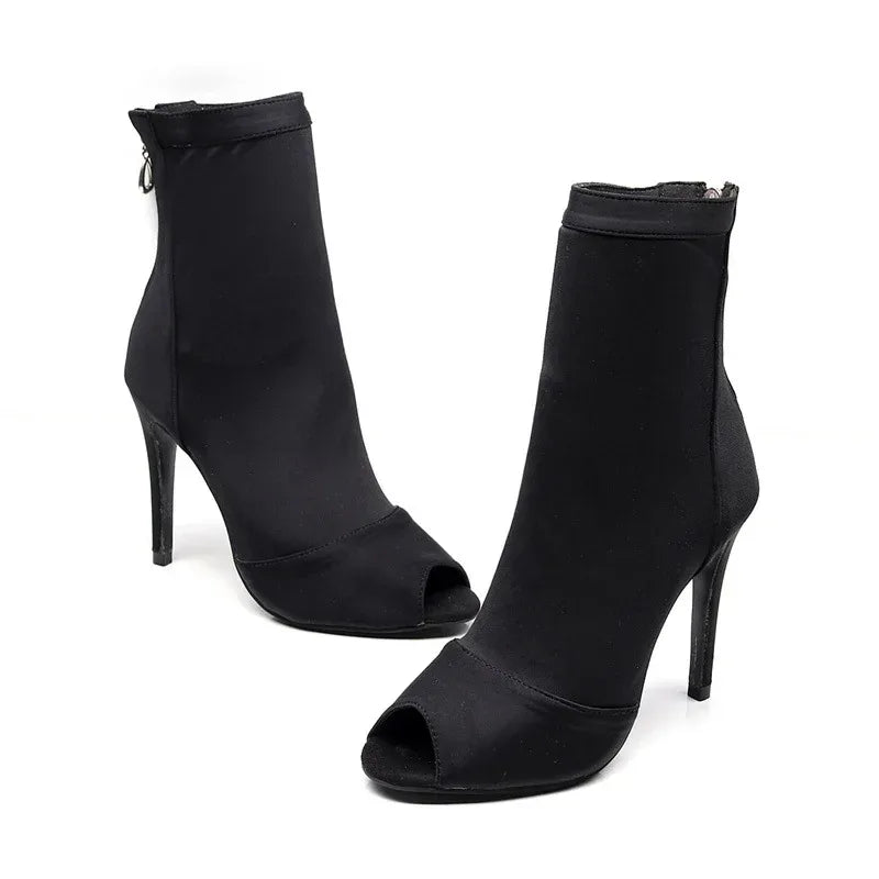Black Elastic Latin Dance Shoes - DanaFashionstore