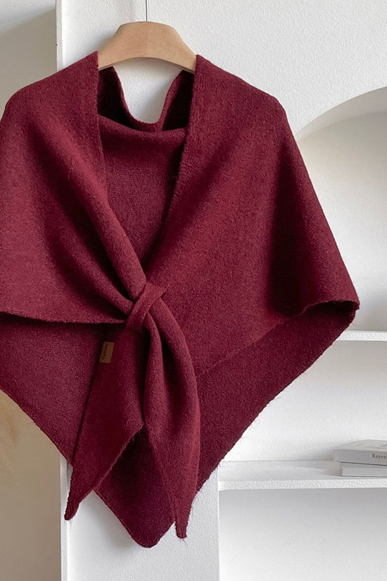 Winter Triangular Shawl INS Solid Color Soft Thickened Knitted Neck Wrap Korean Version Warm Shawl For Women