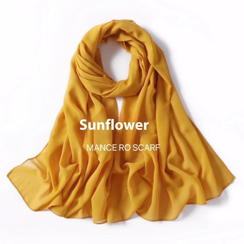 Pure Color Pearl Chiffon Scarf Headcloth Veil Chiffon Scarf - DanaFashionstore