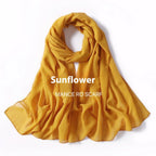 Pure Color Pearl Chiffon Scarf Headcloth Veil Chiffon Scarf - DanaFashionstore