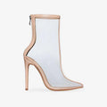 Colorful Transparent Stiletto Heel Back Zip Short Boots For Women - DanaFashionstore