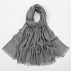 Flat Slub Cotton Solid Color Scarf Breathable Monochrome - DanaFashionstore