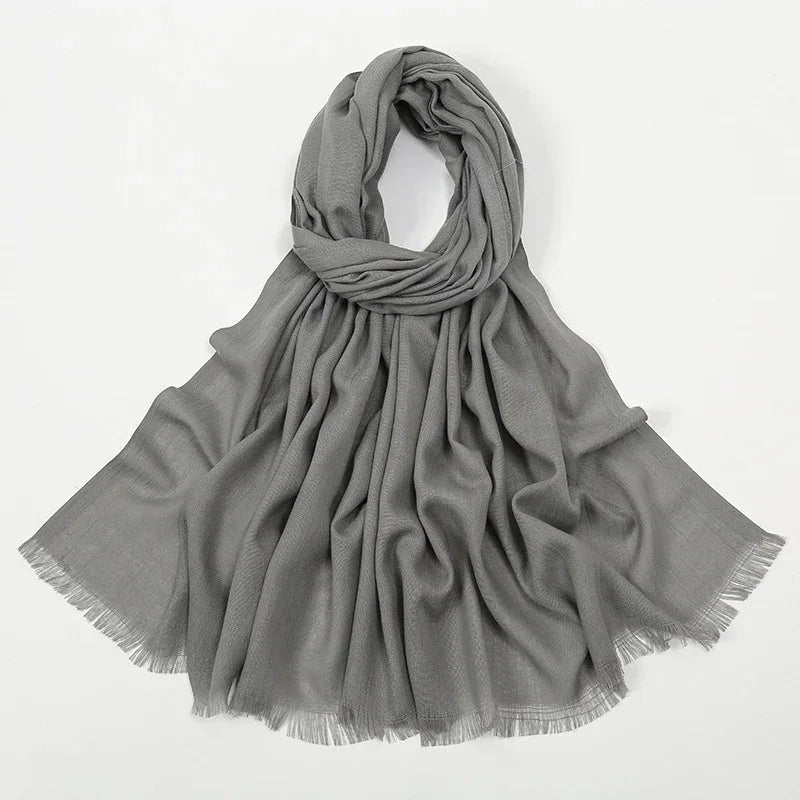 Flat Slub Cotton Solid Color Scarf Breathable Monochrome - DanaFashionstore