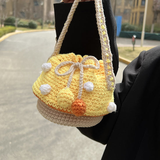Handmade Wool Woven Mushroom Bag - Dana Fashion