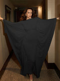 Ruched Dramatic Flutter Sleeves Maxi Dress