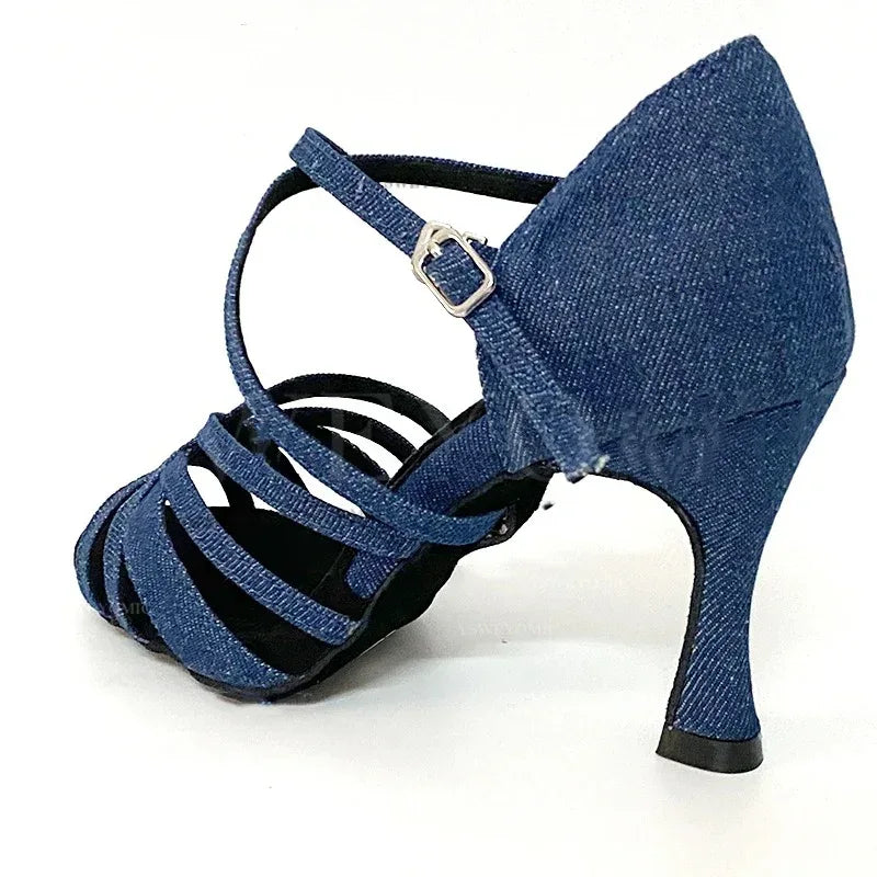 Professional Dance Shoes, Soft Denim Thick Soled Cuban Suede Shoes - DanaFashionstore