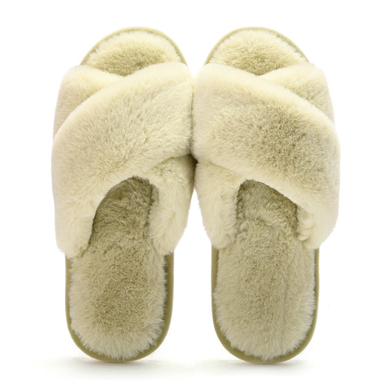 Lovely Simple Home Warm Flat Cotton Slippers