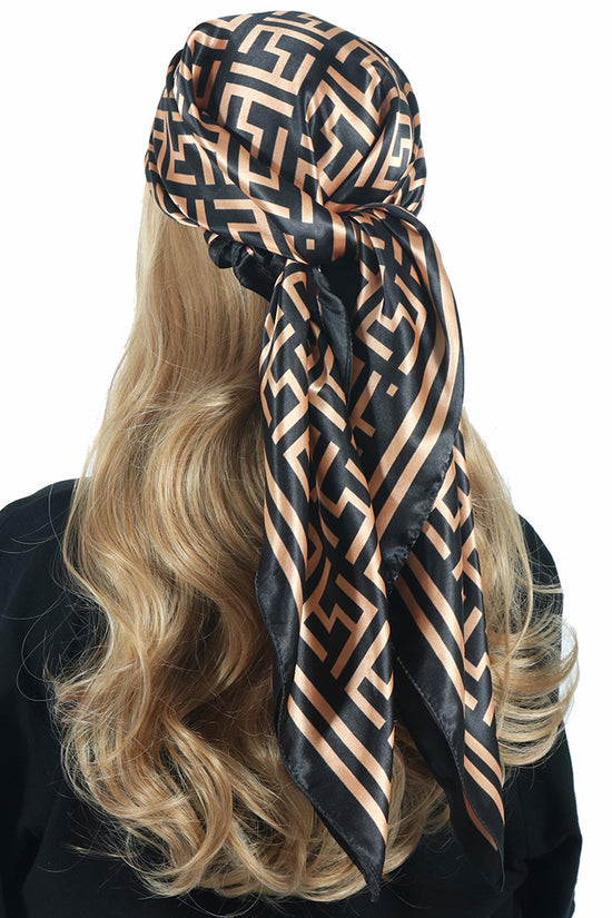 Chain Printed Scarf Women's Casual Scarf 90 90cm Satin Large Kerchief
