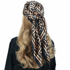 Chain Printed Scarf Women's Casual Scarf 90 90cm Satin Large Kerchief - DanaFashionstore