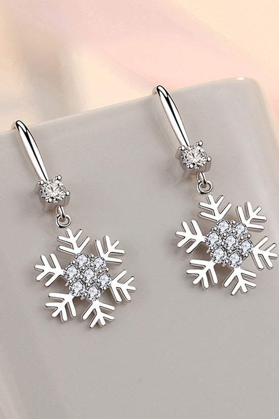 Temperament Snowflake Earrings With Rhinestones Fashion Personalized Christmas Earrings For Women Jewelry