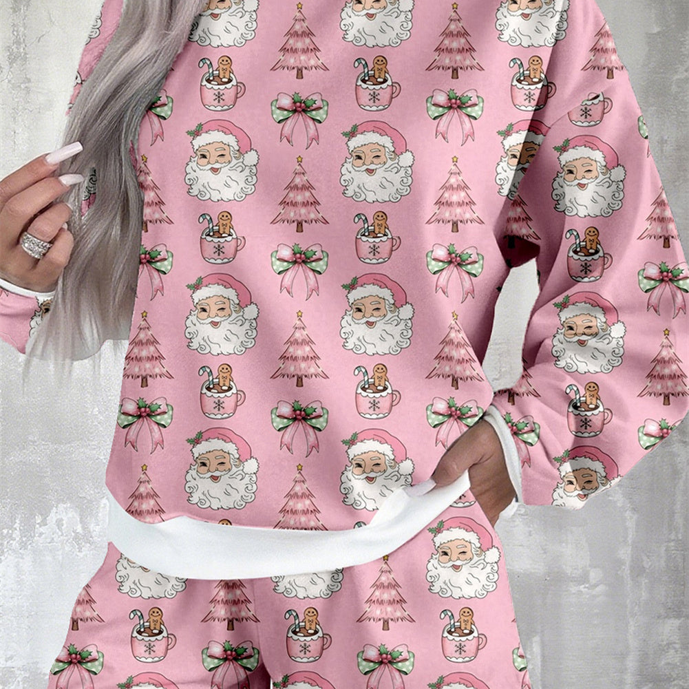 Women's Cute Style Printed Long Sleeve Casual Suit
