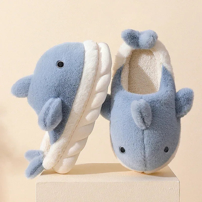 Shark Slippers Soft Sole Furry Shoes Home Bedroom Slippers Women - DanaFashionstore