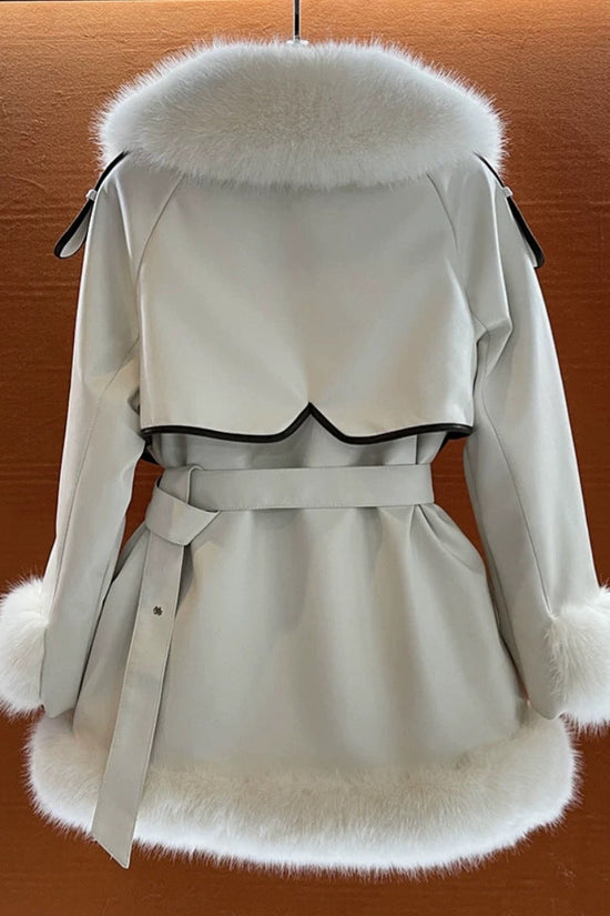 Elegant Big Fur Collar Fur Fur Coat For Women Dana Fashion