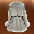 Elegant Big Fur Collar Fur Fur Coat For Women - DanaFashionstore
