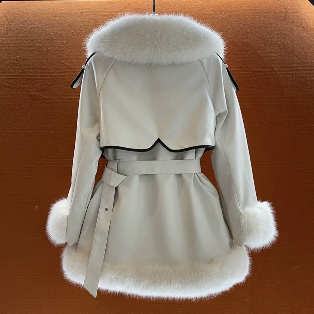 Elegant Big Fur Collar Fur Fur Coat For Women Dana Fashion