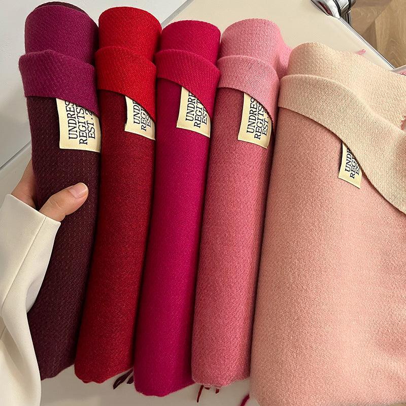 Double-sided Artificial Cashmere Scarf Women's Winter Warm Couple - DanaFashionstore