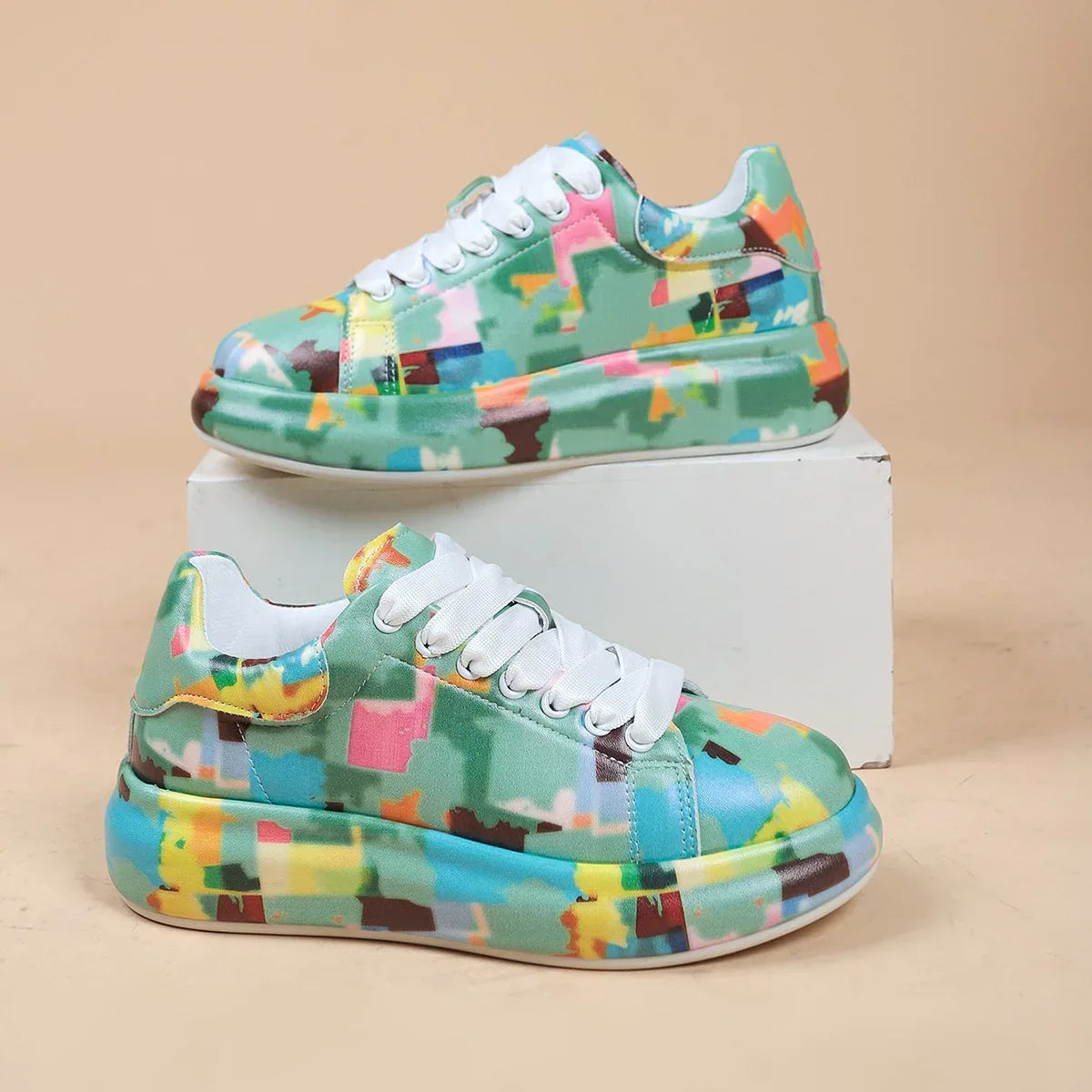 Hand-painted Shoes Women's Platform Casual Shoes Painted Sports - DanaFashionstore