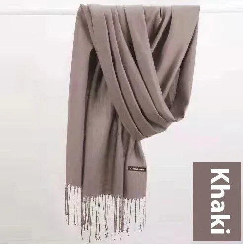 Pure Color Warm Keeping Scarf All-match Cashmere Shawl - DanaFashionstore