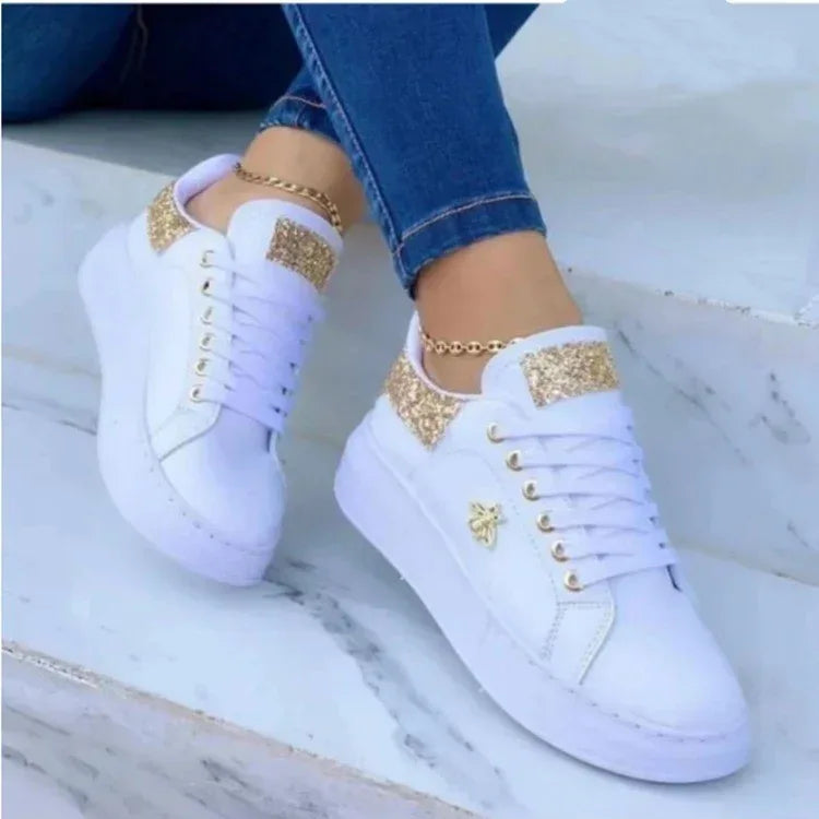 Platform Sneakers Lace-up White Low-top Casual Shoes - DanaFashionstore