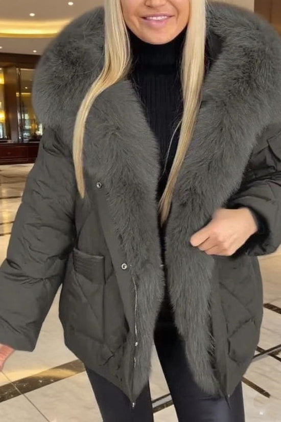 Fashion Women's Wear Mid-length Hooded Cotton Jacket