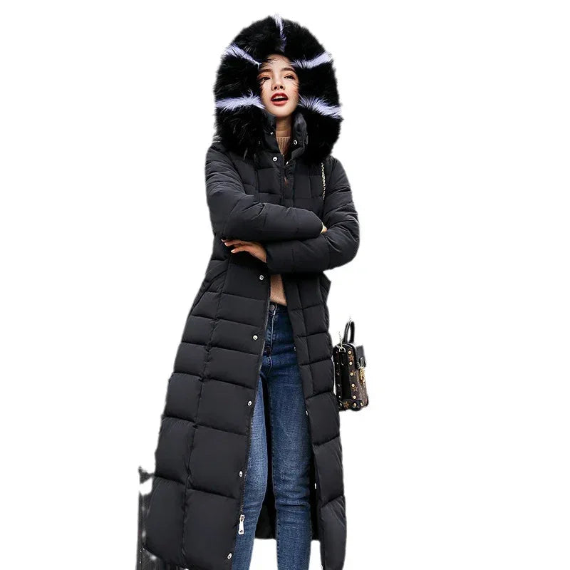 Slim-Fit Over-Knee Padded Cotton Coat 2026 - Long Winter Jacket - DanaFashionstore