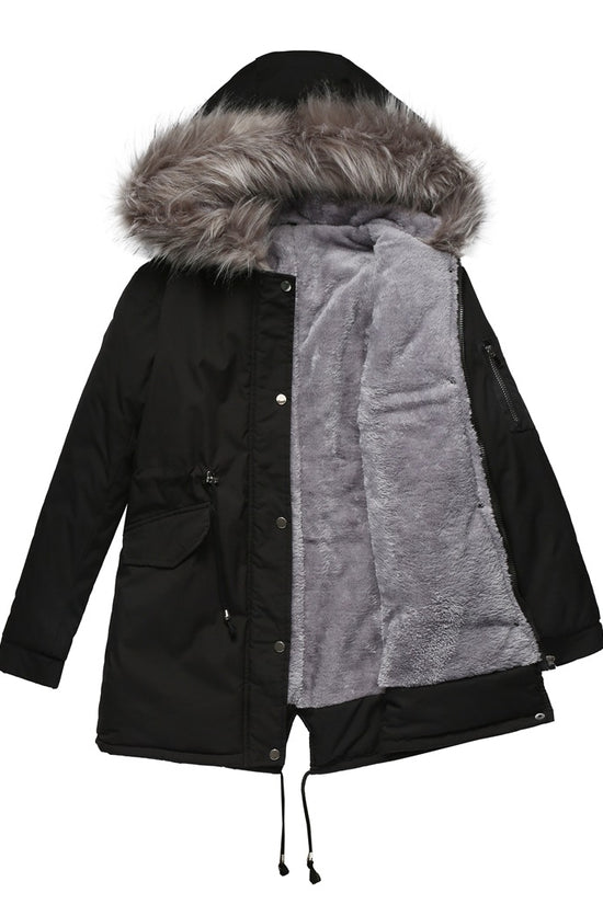 Parka Cotton-padded Coat Mid-length Hooded