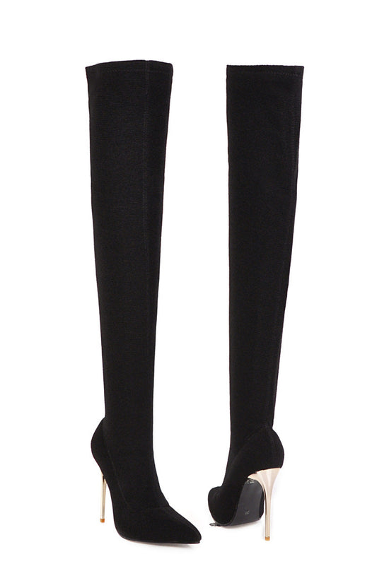 Super High Heel Plus Size Leopard Print Over-the-knee Women's Boots