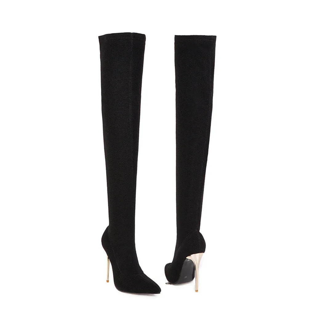Super High Heel Plus Size Leopard Print Over-the-knee Women's Boots - DanaFashionstore