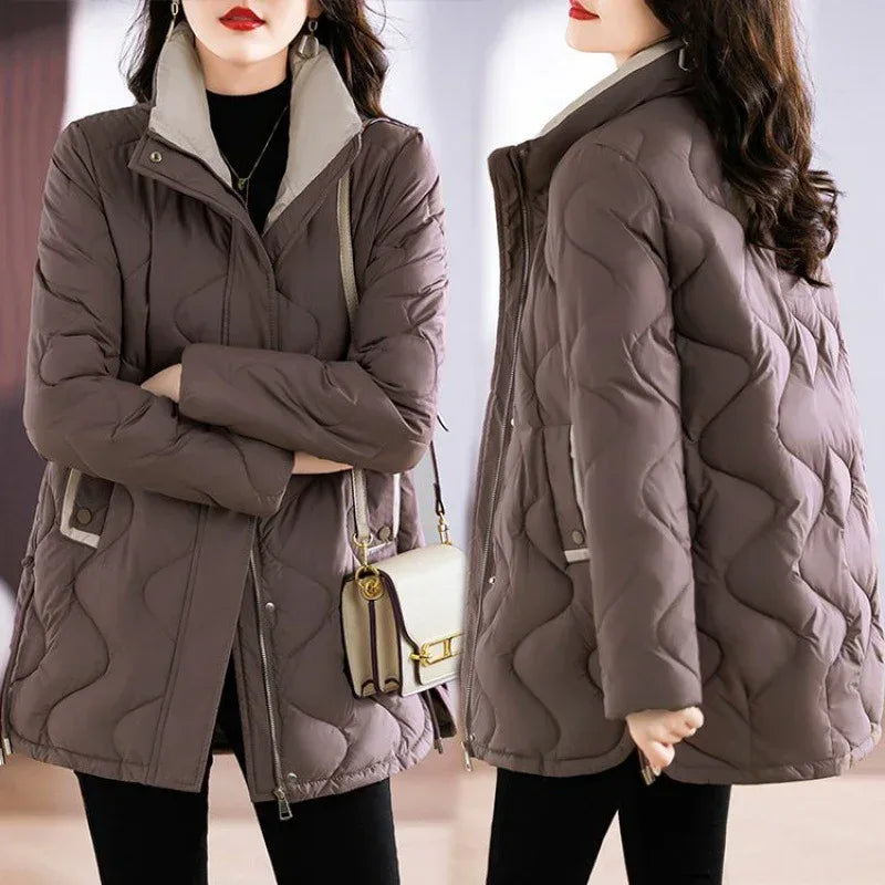 Mid-Length Loose Simple Cotton-Padded Coat 2026 - Minimalist Winter Jacket - DanaFashionstore