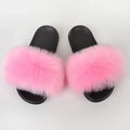 Faux Fox Fur Slippers Women Non Slip Plush Slippers - DanaFashionstore