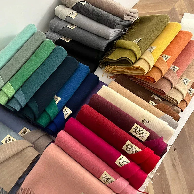 Double-sided Artificial Cashmere Scarf Women's Winter Warm Couple - DanaFashionstore