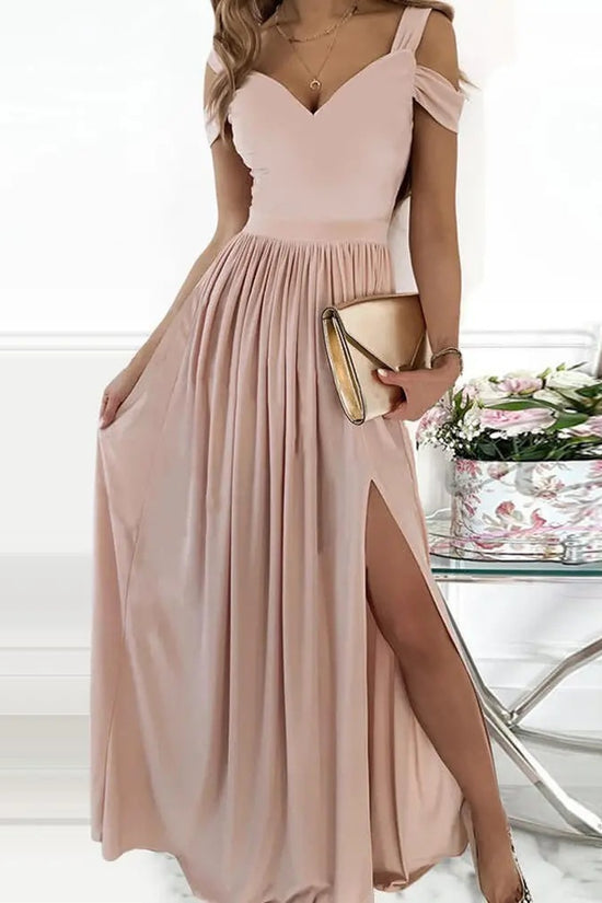 Long Floor Length Elegant Greek Style Pleated Dress