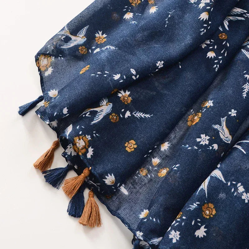 All-matching Tassel Decorative Shawl Cotton And Linen Feel Scarf - DanaFashionstore