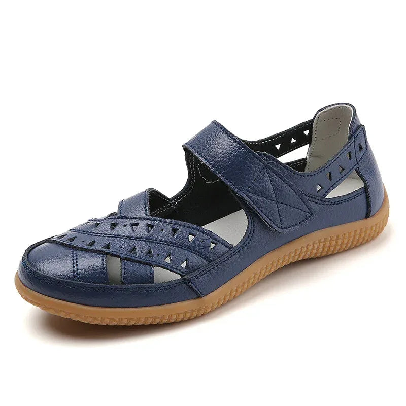 Women's Hollow Hole Leather Casual Sandals - DanaFashionstore