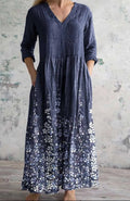 Loose Fashion Premium V-neck Print Dress