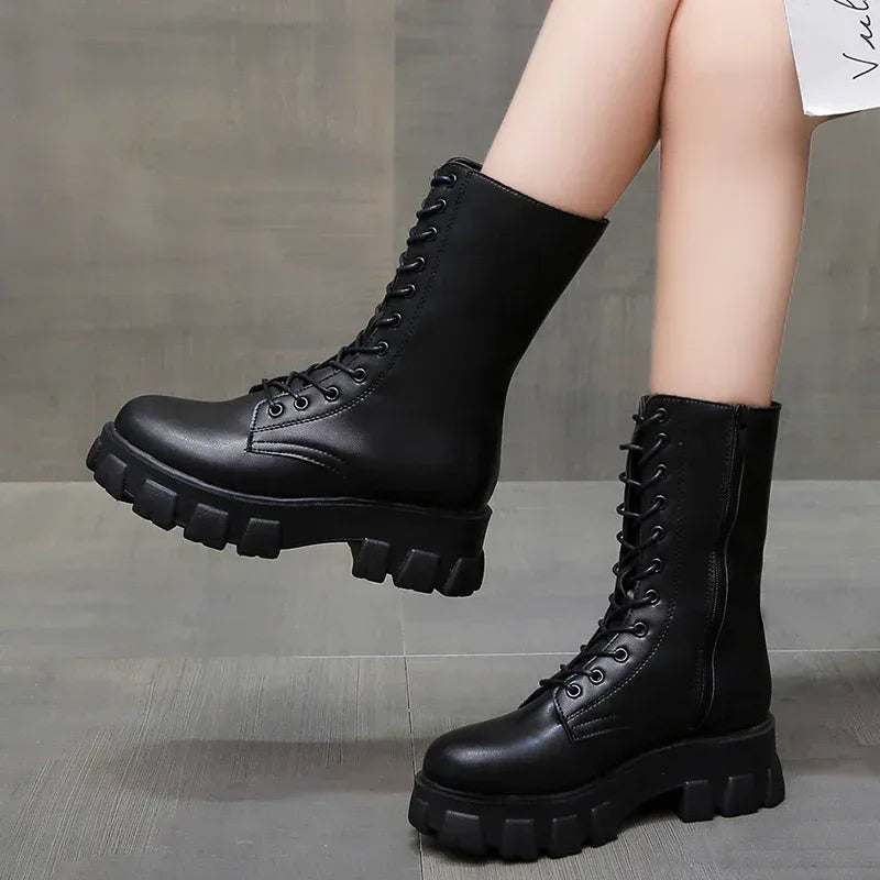 Velvet Mid-tube Microfiber Round Head Artificial Wool Adult Women's Boots - DanaFashionstore