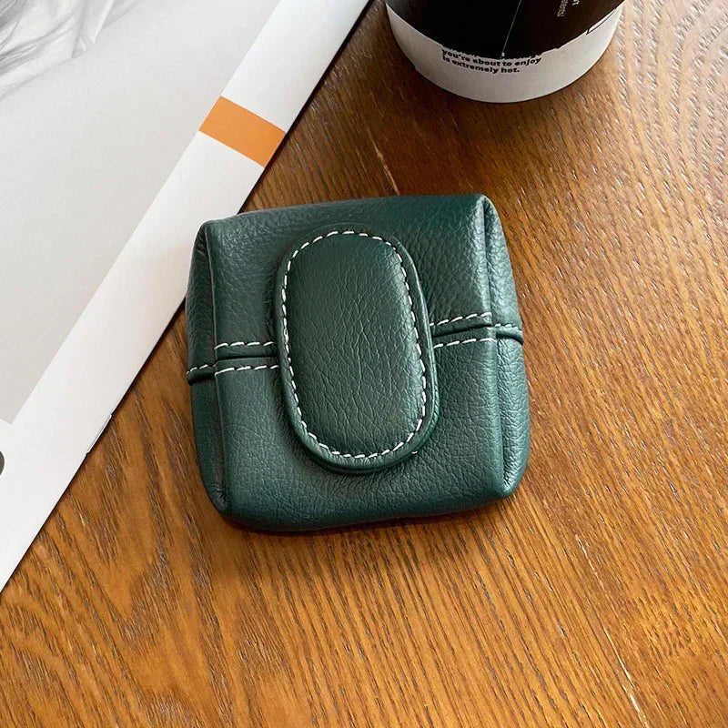 Coin Purse Women's Buckle First Layer Cowhide Coin Purse Key Case Carry Bag - DanaFashionstore
