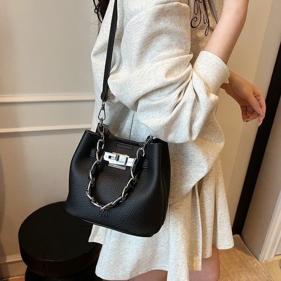 Shoulder Retro Soft Leather PU Leisure Bucket Bag - Dana Fashion
