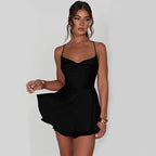 Sexy Suspender Dress Women 2026 - Backless Satin A-Line Party Dress - DanaFashionstore