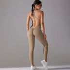 Solid Beauty-Back Yoga Jumpsuit 2026 - Fitness Running Dance Bodysuit - DanaFashionstore