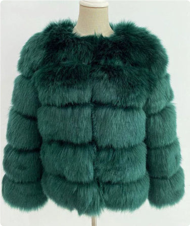 Women's Fox Fur Coat Coat Warm Fluffy